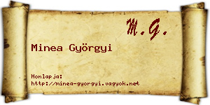 Minea Györgyi névjegykártya
